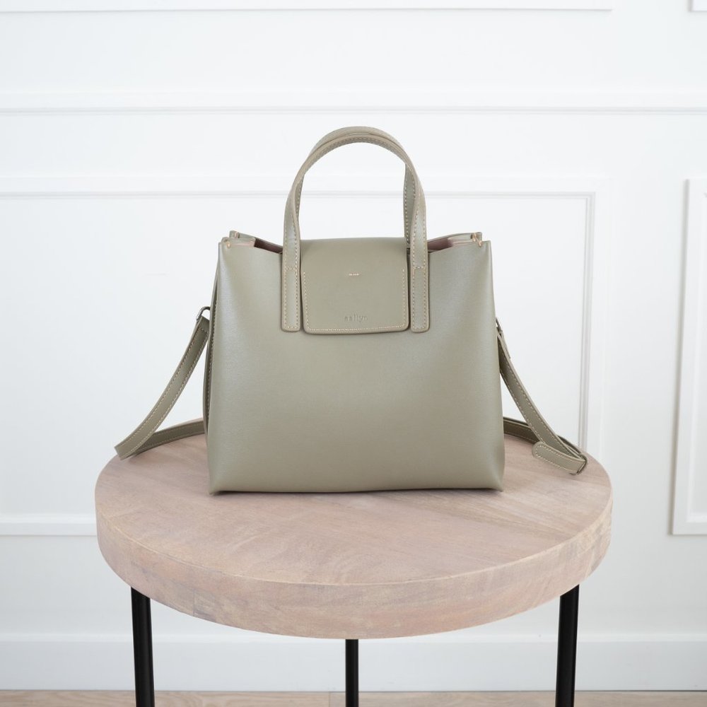 😍The Stella Genuine Leather Satchel Bag - Moss - Picture 11 of 14